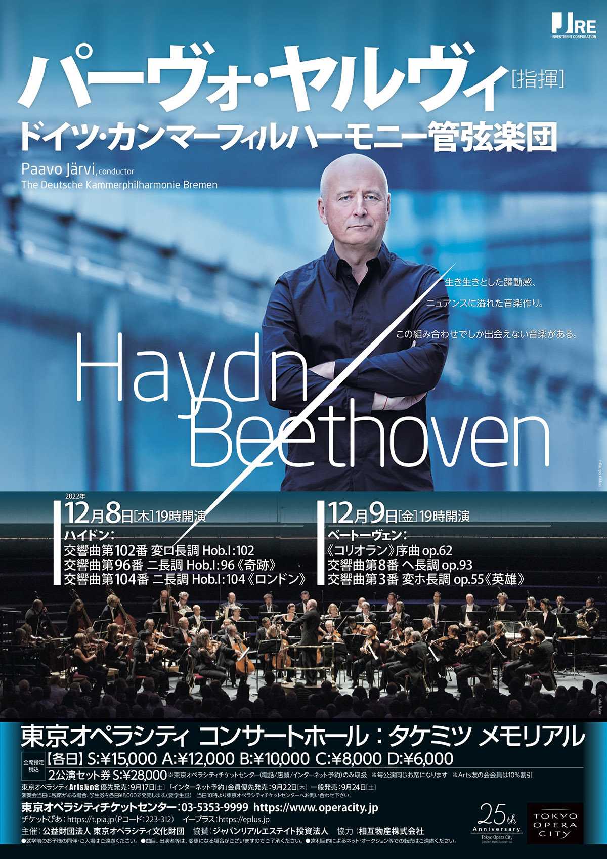 パーヴォ・ヤルヴィ指揮 ドイツ・カンマーフィルハーモニー管弦楽団 ベートーヴェンプログラム