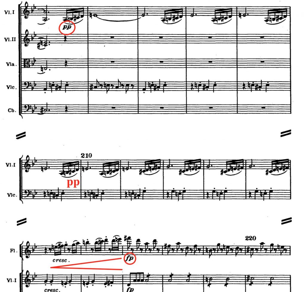 ベートーヴェン：交響曲第4番　第１楽章第204-220小節